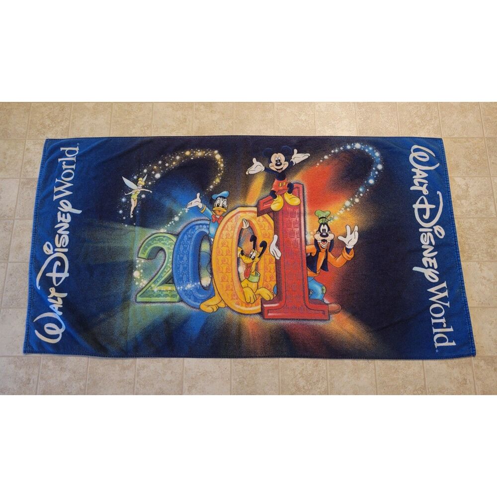 Vintage 2001 Walt Disney World Beach Towel 100 % Cotton